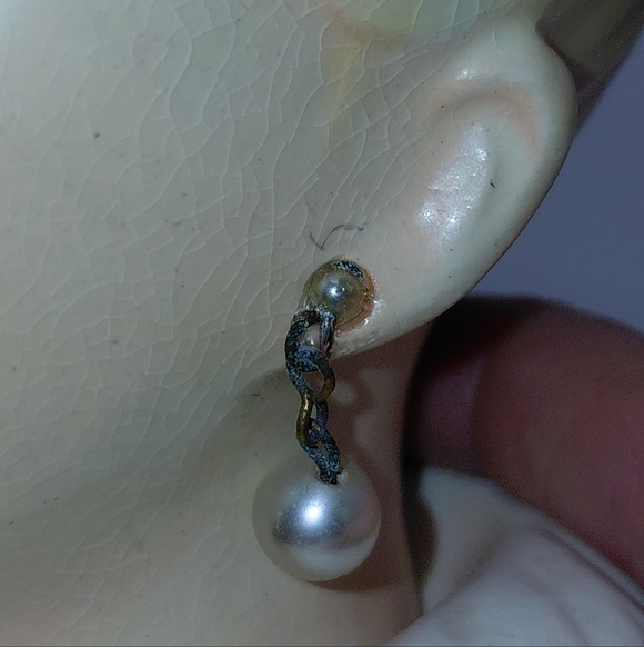 Vtg 1961 Inarco Blonde Girl Christmas Head Vase Earrings Hat Poinsettia VGVC - Picture 9 of 12